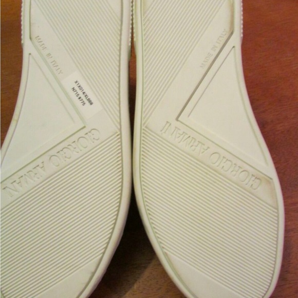 GIORGIO ARMANI New Italy $775 Runway Sneakers White Black Striped Size 36/5.5 US - Picture 11 of 12